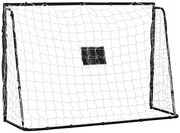 HOMCOM Gol de futebol gol de futebol estrutura de metal rede de PE estacas &amp; ferramenta incluídas dim. 186C x 62L x 123A cm preto branco | Aosom Portugal