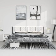 Estrutura de cama com cabeceira 193x203 cm metal preto