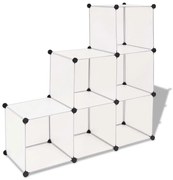 vidaXL Cubos de arrumação com 6 compartimentos branco