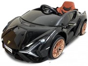 Carro eletrico crianças Lamborghini Sian 12V Ecrã MP4 2.4G Preto Metalizado