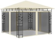 Gazebo com rede mosquiteira 3x3x2,73 m 180 g/m² creme