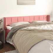 Cabeceira de cama c/ abas veludo 183x16x78/88 cm rosa