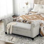 Banco com Arrumação/Baú – Elle – 146,5x49x74,5 cm – Cinza Claro – Desi