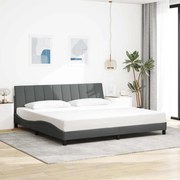 vidaXL Estrutura de cama sem colchão Hanko 200x200 cm tecido cinzento-escuro