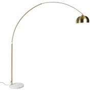 Candeeiro de pé arqueado em latão com base em mármore branco ajustável - XXL Moderno