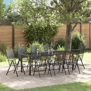 vidaXL Conjunto de Jantar de Jardim com 9 Peças em Aço Antracite
