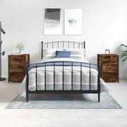vidaXL Mesas de cabeceira 2pcs derivados de madeira carvalho fumado