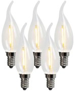 Conjunto de 5 Lâmpadas LED Filamento Vela BXS35 1W 100LM 2200K