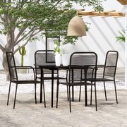 5 pcs Conjunto de jantar para jardim preto