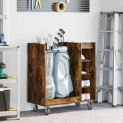 vidaXL Armário de Golfe com roda Carvalho Defumado 90 x 45 x 98 cm