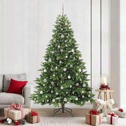 vidaXL Árvore de Natal Artificial com 300 LEDs Verde 210 cm PE e PVC