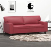 Sofá de 2 lugares 140 cm couro artificial vermelho tinto