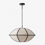 Luminária De Teto Em Linho Patraix Preto & Preto Ø50 Cm Patraix - Sklum
