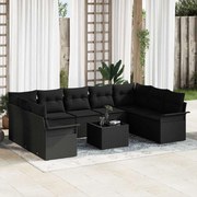vidaXL Conjunto de Sofá para Jardim com 10 Peças e Almofadas de Rattan Sintético Bege