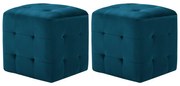 vidaXL Pufe 2 pcs 30x30x30 cm veludo azul