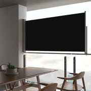 vidaXL Toldo lateral retrátil para pátio 80x300 cm preto