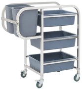 vidaXL Carrinho de cozinha com recipientes de plástico 82x43,5x93 cm