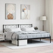 vidaXL Estrutura de cama em metal com cabeceira 180x200 cm preto
