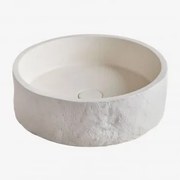 Lavatório Redondo Ø40 Cm Em Cimento Elbru Branco Quebrado - Sklum