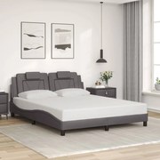 vidaXL Estrutura de cama Viana sem colchão couro artificial 160x200cm cinzento