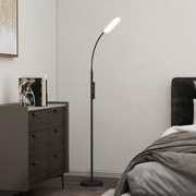 Candeeiro de pé para sala de estar com comando à distância, controlo tátil, temperatura de cor e luminosidade reguláveis, preto
