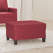 vidaXL Apoio de pés 70x55x41 cm couro artificial vermelho tinto