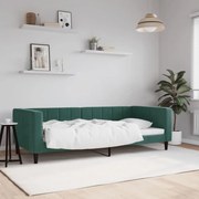 Sofá-cama 90x200 cm veludo verde-escuro