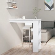 vidaXL Mesa de bar p/ parede 102x45x103,5 cm derivados madeira branco