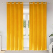Cortinas Blackout vidaXL com Ilhós 2 pcs Amarelo Mostarda Veludo