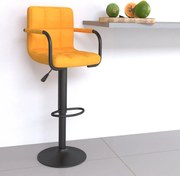 vidaXL Banco de bar tecido amarelo mostarda