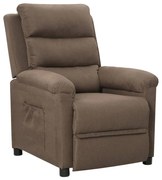 vidaXL Poltrona reclinável tecido cinzento-acastanhado
