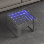 vidaXL Mesa de centro luzes LED Infinity 50x53x30 cm cinzento cimento