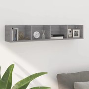 vidaXL Prateleira de parede para CD derivados madeira cinzento sonoma