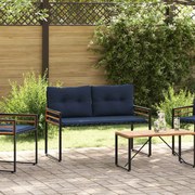 vidaXL Banco de Camada de Madeira Liso Azul-marinho 114 x 55 x 77 cm