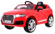 Carro elétrico para Crianças 12V Audi Q7 2 4G New Rodas de EVA, Banco de couro Vermelho