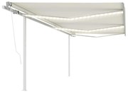 Toldo automático com LED e sensor de vento 6x3 m cor creme
