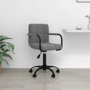 vidaXL Cadeira de escritório giratória veludo cinzento-escuro