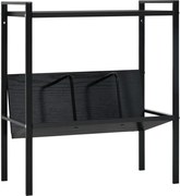 vidaXL Estante com 2 prateleiras derivados de madeira preto