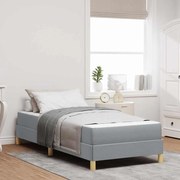 vidaXL Cama Box com colchão Cinzento-claro 90 x 200 cm tecido