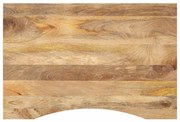 vidaXL Tampo de mesa com curva 80x60x2,5 cm mangueira áspera maciça