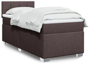 Cama com molas/colchão 90x200 cm tecido castanho-escuro