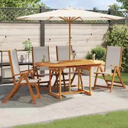 vidaXL Cadeiras de jardim dobráveis 4 pcs acácia maciça e textilene