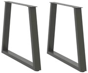 vidaXL Pés para mesa de jantar em V 2 peças antracite 80x(72-73,3) cm aço