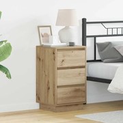 vidaXL Armário de Cabeceira com LED Carvalho Artesanal 39 x 34.5 x 65 cm Madeira Engenheirada