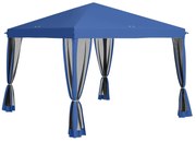 Outsunny Tenda Dobrável Pop-Up 3x3 m Tenda de Jardim com 4 Paredes Laterais de Malha Rede Mosquiteira 8 Orifícios de Drenagem e Bolsa de Transporte Azul | AOSOM Portugal