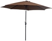 Outsunny Chapéu de Sol de Jardim Ø295x250cm com Manivela Chapéu de Sol Exterior com Mecanismo de Inclinação e Mastro Desmontável de Metal para Terraço Piscina Pátio Café
