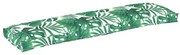 vidaXL Almofada de palete para banco Padrão de folhas 150 x 40 x 8 cm