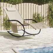 vidaXL Espreguiçadeira baloiço aço e textilene cor creme