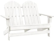 vidaXL Cadeira de jardim Adirondack 2 lugares abeto maciço branco