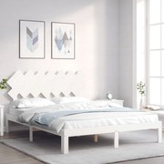 vidaXL Cama sem colchão 140x200 cm madeira de pinho maciça branco
